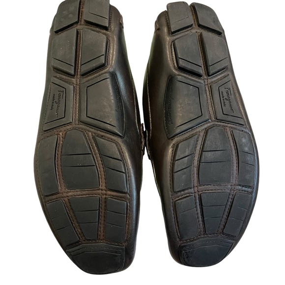 SALVATORE FERRAGAMO Plum Leather Driving Shoes Sz 8.5 EE, RETAIL $560 - Picture 13 of 14